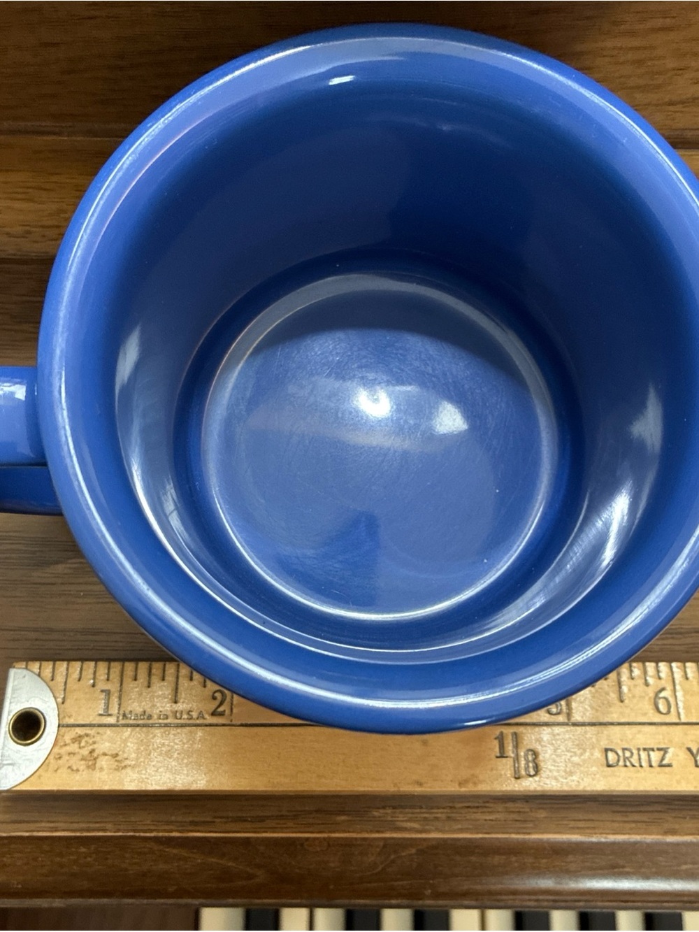 Longaberger Pottery Woven Traditions 16 oz Soup Coffee Mug Cornflower Blue - Picture 7 of 9